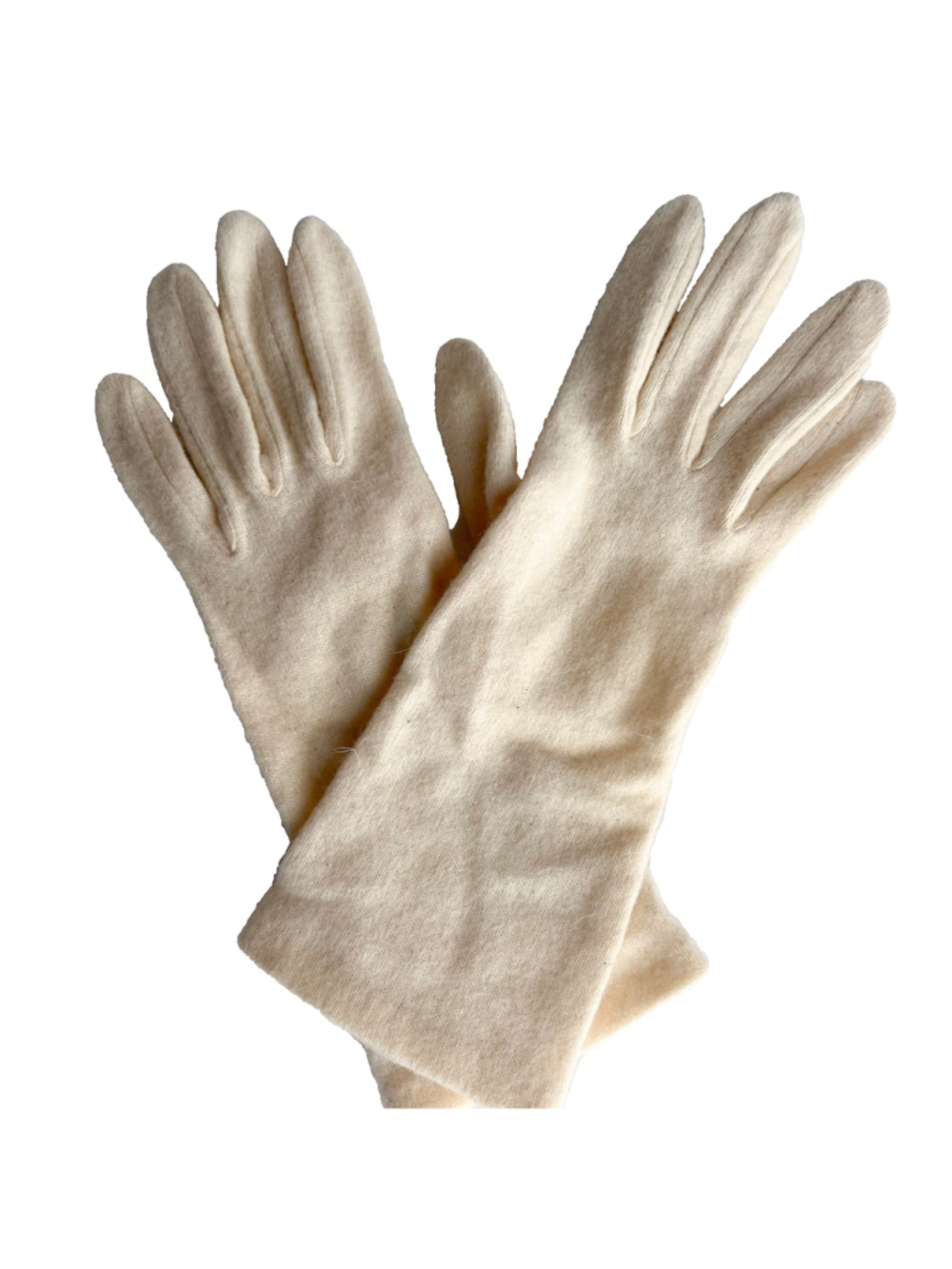 Vintage Lambswool Angora Rabbit Hair Women’s Ivory Gloves Long Quiet Luxury Soft